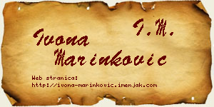 Ivona Marinković vizit kartica